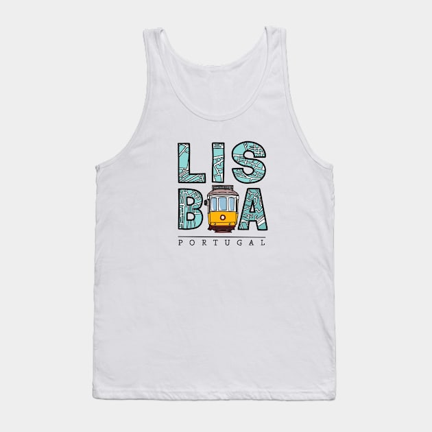 Lisbon Map Tank Top by Claudia-Brueggen